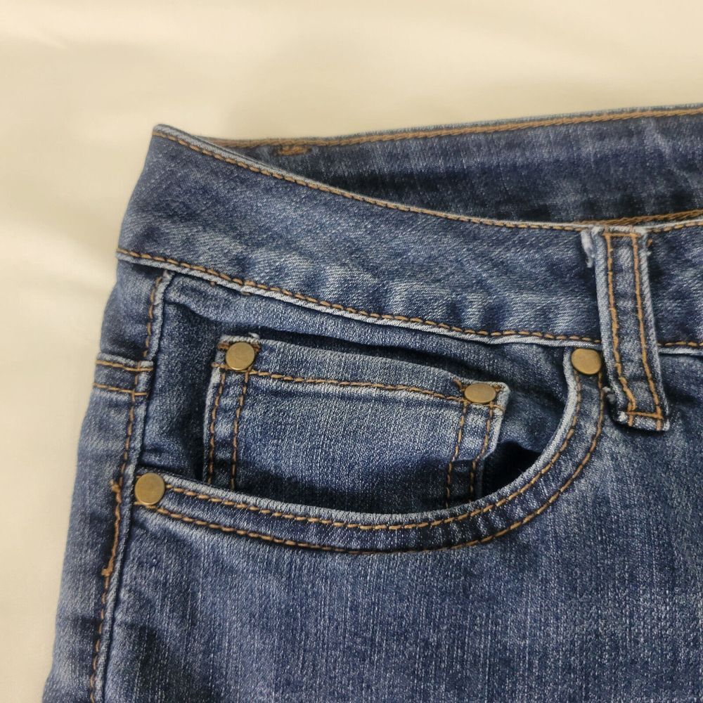 JW Jeans Womens 8 Blue Mid Rise Tapered Cuffed Hem Medium Wash Denim - Picture 11 of 13